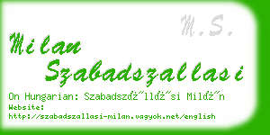 milan szabadszallasi business card